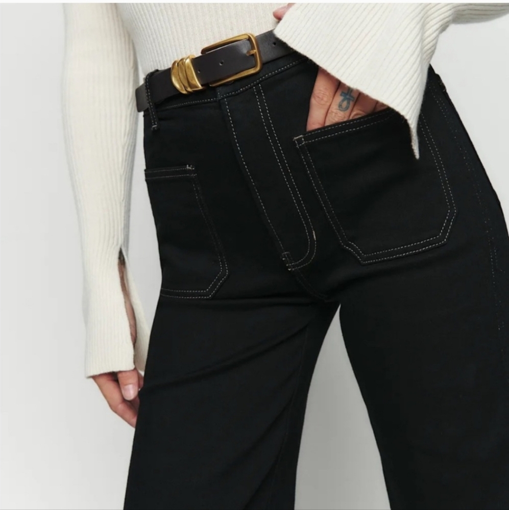 Reformation Black Flare & Wide Leg Jeans - Picture 3 of 14